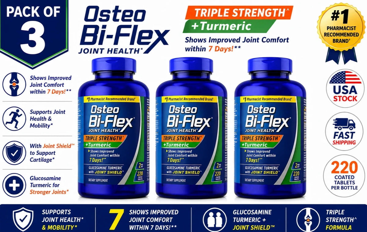 Osteo Bi-Flex Triple Strength with TURMERIC / 220 ct. / NEW & SEALED Pack of 3