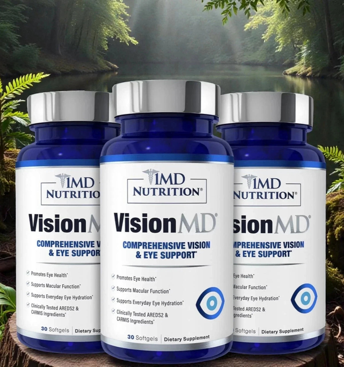 3 Pack 1MD Nutrition Vision MD Eye Vitamin CARMIS Formula – 30 Softgels | USA..