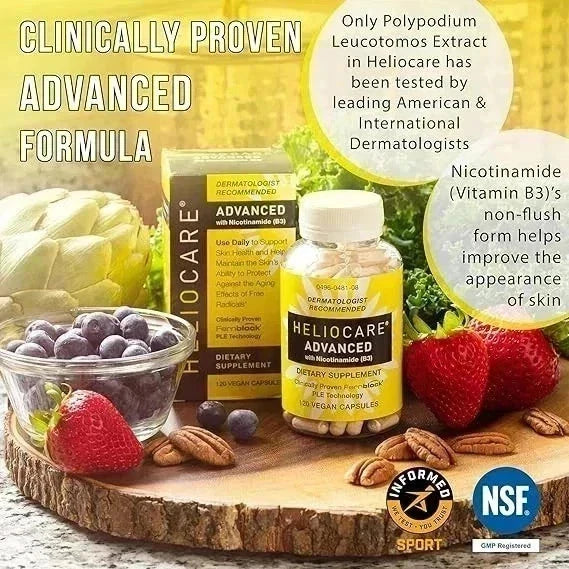 Heliocare Advanced Nicotinamide B3 Skin Health – 120 Capsules – NEW, Exp 2028