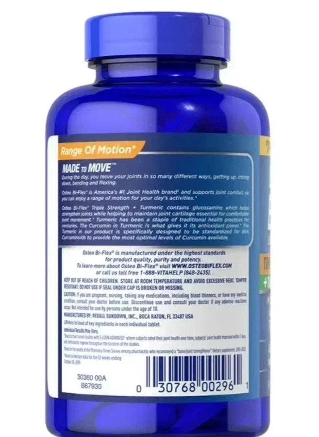 2 Pack Osteo Bi-Flex Triple Strength Joint Health + Turmeric 220 Ct Exp 2028