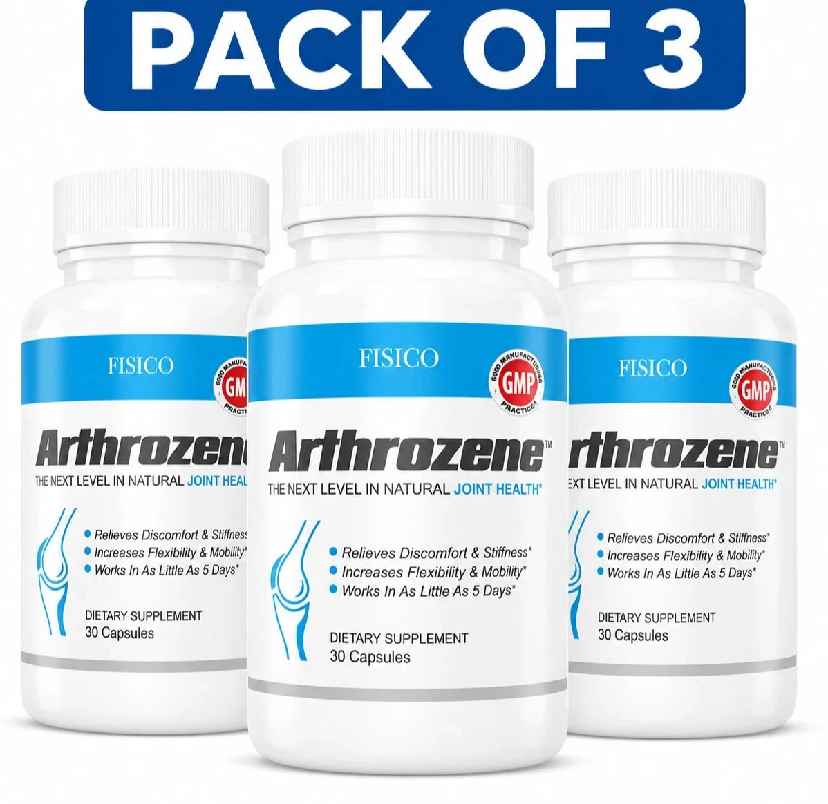 Fisico Arthrozene Joint Support Supplement 30 Capsules - Pack of 3