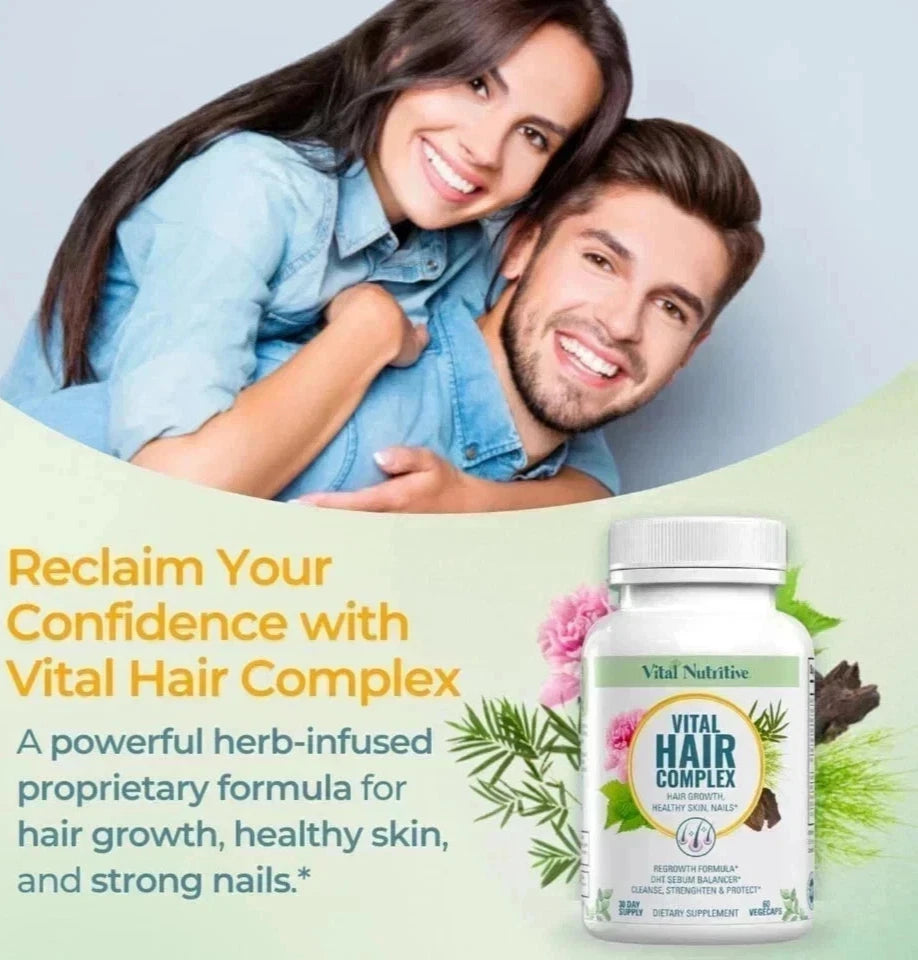 1 Pack Vital Hair Complex Hair Growth Vitamins for Women & Men Biotin NEW