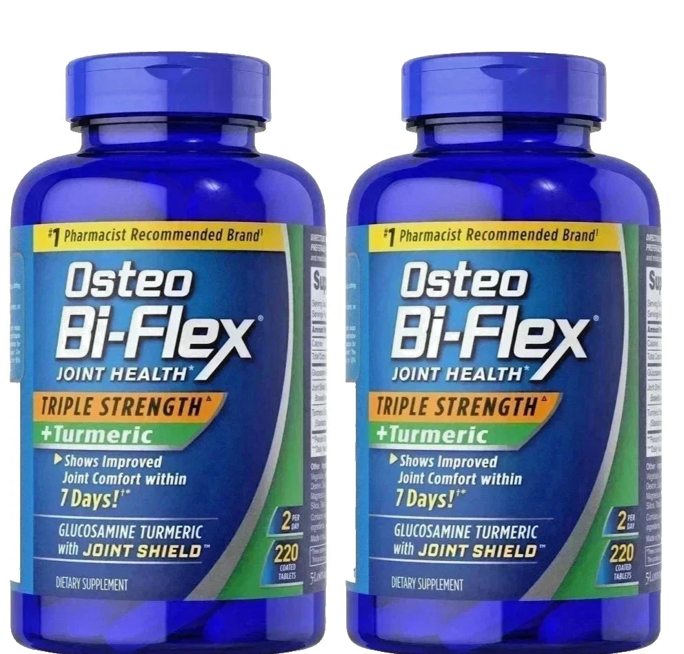 2 Pack Osteo Bi-Flex Triple Strength Joint Health + Turmeric 220 Ct Exp 2028