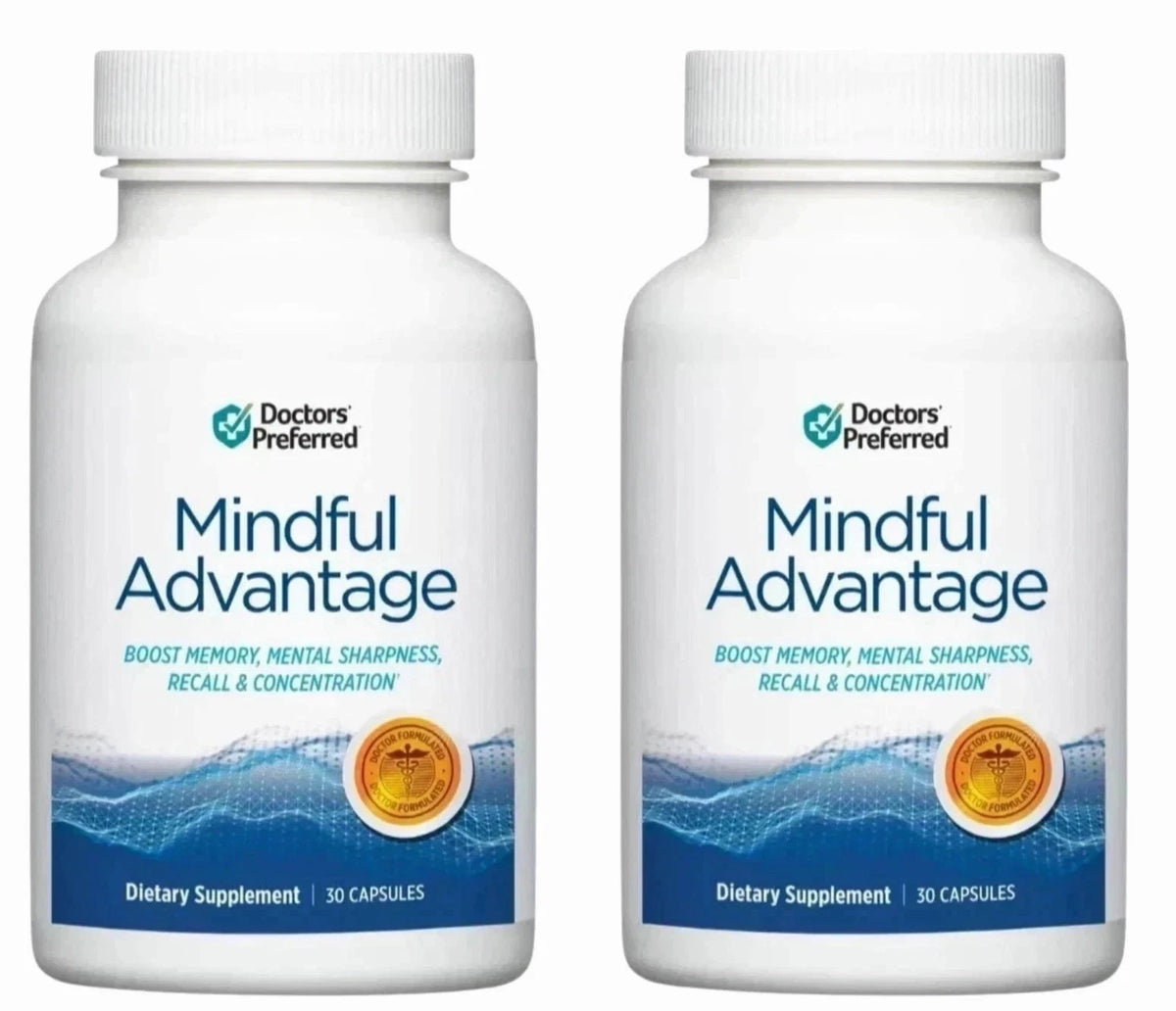 2 Pack Mindful Advantage Brain Memory Focus Supplement 30 Caps - Expiry 2028