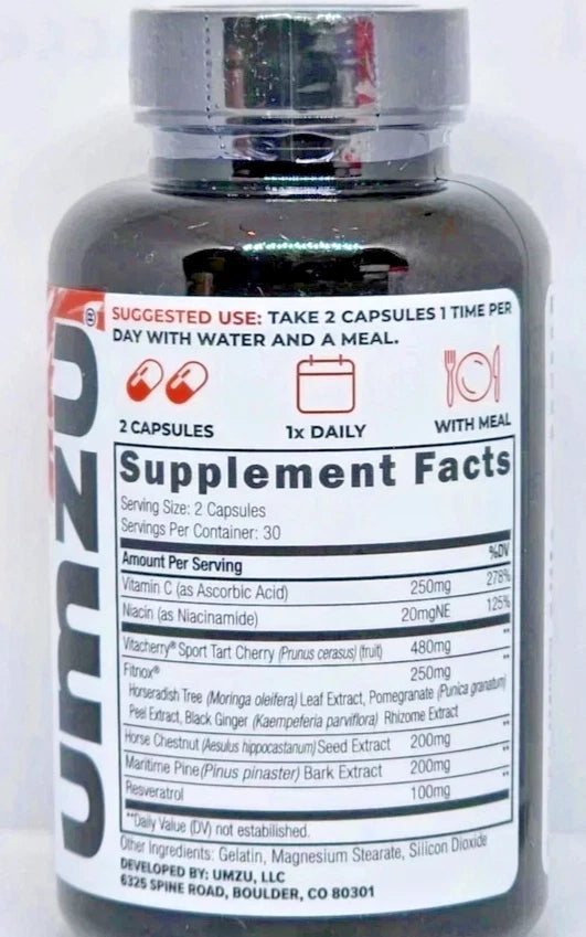 UMZU Redwood MAX 60 Capsules | Boost Nitric Oxide, BlUMZU ood Flow & Stamina USA